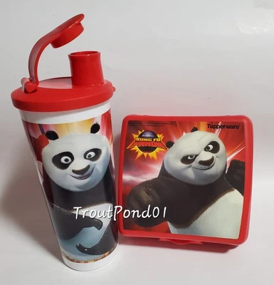 Tupperware Lunch Box Containers Sandwich Keeper 16 oz Tumbler Kung Fu Panda New
