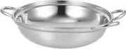 GREENADSCAPE 2pcs Stainless Steel Cooking Pot Spill Hot Pot for Home Use Cookware with Double Handles and Seafood Cooking