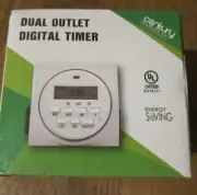 Century Outlet Digital Time FD60-U6 NIB 7 Day Progrtammable dual outlet timer