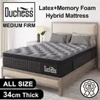 Duchess Mattress QUEEN DOUBLE KING SINGLE Bed Medium Firm Spring Latex Foam 34cm