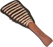 BDSM Spanking Paddle Cow Leather and Rope with Wooden Handle
