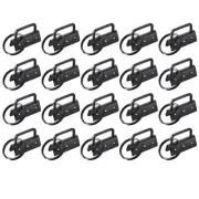 72Pcs 32mm Key Fob Hardware with Keychain Ring for Webbing, Black