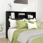 Headboard Cabinet Wall Bed Backboard Bookcase vidaXL Black 140x19x103.5cm