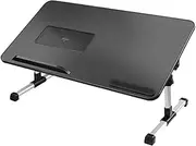 Modern Height-Angle Adjustable Laptop Bed Desk,USB Fan Baffle Foldable Portable Bed Tray Table, Eating Writing Bed Table Write