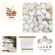 20 lbs White Rocks for Gardens, 1-2 inch Decorative Pebbles for Plants Outdoo...