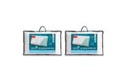 2PK Tontine Comfortech Gel Infused Memory Foam Pillow Medium Height White