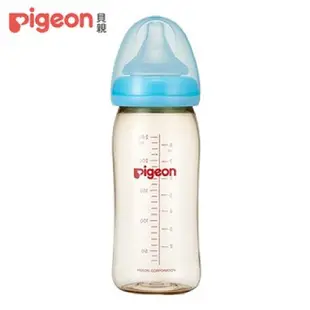 【Pigeon 貝親】第二代寬口母乳實感PPSU奶瓶240ml+贈奶瓶握把零件(顏色隨機P26769S)