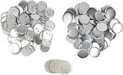 Tinplate Button Badge Making Kit, 100 Sets Metal Clasp Components with Protective Film, Round Metal Pin Back Components for Events School Projects (44MM)