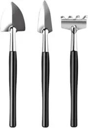 3 Pcs Stainless Steel Garden Tools Mini Kit Shovel Rake For Succulent Plants