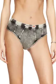 [Diesel] Diesel - Hipster briefs in denim-effect jersey - Panties - Woman - Grey L Grey
