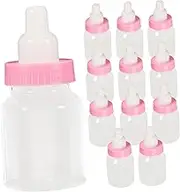 Mobestech 12pcs Cute Candy Boxes Reusable Bottle Shaped Party Favors for Showers Birthdays Celebrations for Sweets Chocolates Treats Pink White Design
