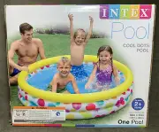 Intex Pool Cool Dots Inflatable Kid Swimming Pool 66”x15” Ages 2+ NEW Summer