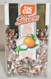 Tic Tac Silvers Orange Candy Mints 3.5 oz Package Vintage