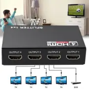 1 In 4 Amplifier HDMI 3D V1.4 1080p Splitter Duplicator HD Foxtel DVD