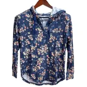 Market & Spruce Stitch Fix Kallon Brushed Knit Hoodie Kangaroo Pocket Floral