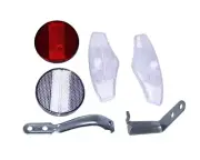 F&R BlKE BicycIe RefIector 4PC Set Clear, Red.