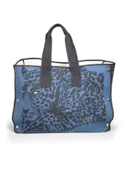 Navy Leopard Pattern Large Tote Bag