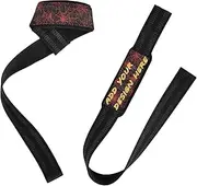 custom Red and Black Halloween Spider Web Wrist Wraps and Lifting Straps 26" Anti Slip Personalizable Deadlift Wrist Straps for Weightlifting, Bodybuilding, Powerlifting, Strength Training