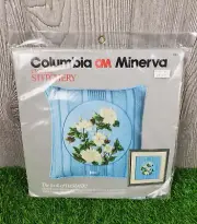 Columbia Minerva Crewel Stitchery "Gardenia Circle" Pillow Or Picture #7715 NIP