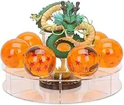UMIKAkitchen Resin Shenron Figure Shenlong Statue Set + 4.3cm Crystal Balls + Shelf with Gift Box for Business Halloween Christmas Holiday and Birthday Home Decoration