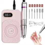 Beakey Electric Nail Drill Machine Set Portable Nail Grinder for Acrylic Gel Nail-Pink