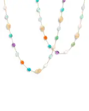 Marco Bicego 18K Yellow Gold Siviglia Multi Stone & Textured Bead Long Length Statement Necklace, 36 - Exclusive OS