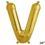 16" GOLD Letter V Mylar Foil Balloon 1 pc Party BackDrop Supply Decorations SALE