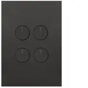 Hager WBQSV4PB-MB Finesse Series Switch, Single Pole, Flush, 4 Gang with Press Mech, Vertical, 250V 16A Press Mechanism, 1 Way, Matt Black