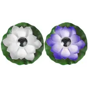 Floating Solar Pool Lights 2Pcs Floating Solar Lotus Flower Light Pond Pool Lamp Garden Landscape Light -White and Purple