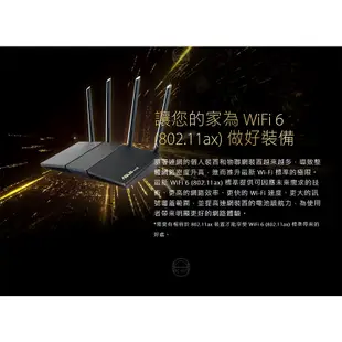 ASUS華碩 RT-AX1800S WiFi 6 分享器 無線路由器 雙頻