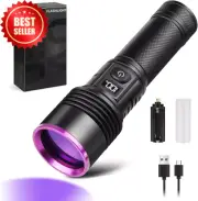 365nm UV Light Torch 50W Black Light with LCD Screen Rechargeable for Resin Curi