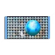 Banner, vinyl, in original artwork featuring saying World Peace and Globe