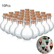 10Pcs Mini Clear Message Vials Small Glass Empty Jars Wishing Bottles w/ Cork AU