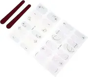 Baluue 2pcs Gel Nail Stickers Delicate Nail Art Decals for DIY Manicure Easy Application for Beautiful Home