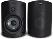 Polk Audio Atrium 6 Outdoor Speakers Black with Bass Reflex Enclosure | All-Weat