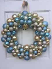 Christmas Decorations Door Wreath Size 18” Blue Ritz Carlton Inspired