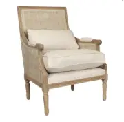 HICKS RATTAN CANED ARMCHAIR with Natural Cushions by Florabelle