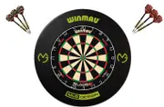 Winmau Blade 6 DUAL CORE Dart Board + MVG Dartboard Surround + Darts