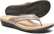 [MEGNYA] Womens Orthotic Flips Flops Sandals, Plantar Fasciitis Arch Support Sandals for Flat Feet, Proven Heel and Foot Pain Relief Comfortable Walk
