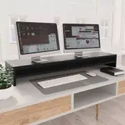Dual Monitor Riser Computer Screen Stand With Shelf Chipboard Desk Organizer