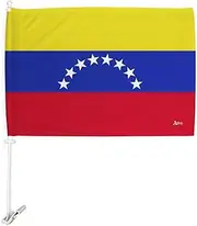 Copa America 2024 Venezuela Car Flag Bandera Para Carros De Venezuelan Decor For Window Clip Pole Auto Accessories FIFA Sport Fan World Cup 2026 Football Soccor League Patriotic Decoration Made in USA