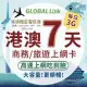 GLOBAL LINK 全球通 港澳7天上網卡 每日3GB 過量降速吃到飽 4G網速 (港澳穩定電信商 即插即用)