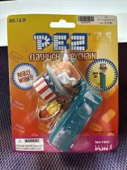 PEZ Uncle Sam Flashlight Keychain Candy Disp BASIC FUN Novelty 2003 c217