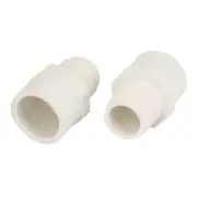 2PCS 20mm Male Threaded PVC Straight Water Hose Piping Connectors Coupler White