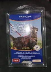 Cat Harness and Bungee Large Leash Come With Me Kitty Blue