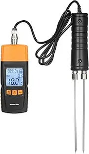 3-in-1 Digital Wood Meter Firewood Water Content Analyzer Ambient Temperature+Humidi +Wood Tester with Long Probe for Woodw Lumber Timber