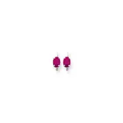 14k White Gold 7x5mm Oval Pink Tourmaline leverback earring