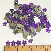 200 Acrylic Flatback Flower Rhinestone Gem Rose Scrapbooking Crafts