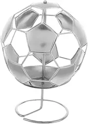 Anneome Decorative Ball Shaped Pen Container Metal Iron Desk Organizer Football Themed Pencil Holder