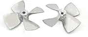 XIRONT Rc Bait Fishing Boat Metal Propeller 4-Blades Zinc Alloy Propeller D44/55/60mm CW/CCW Screw 4mm Rc Boat Motor Drive Shaft Boat Outboard Propeller(D55mm Positive)